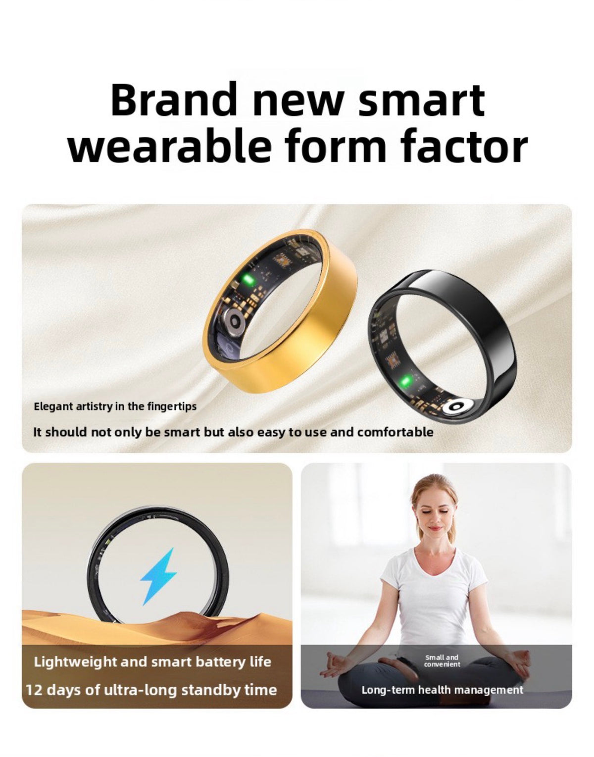 Health monitoring new sports smart ring (waterproof)
